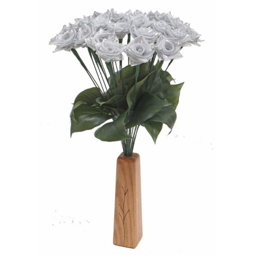 25th Anniversary Just Silver Ribbon Roses