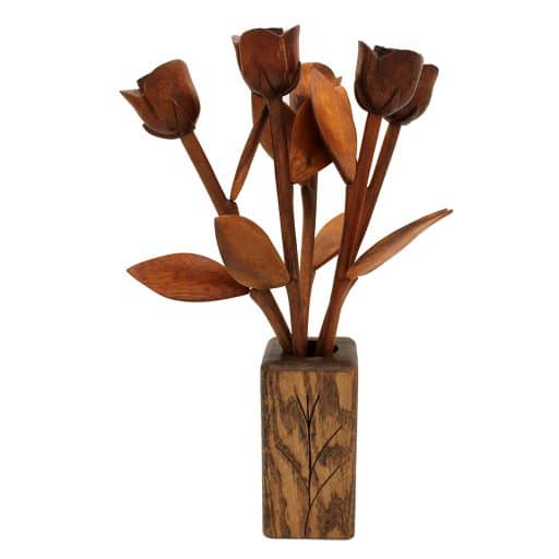 5th Anniversary Lifelike Just Wood Roses